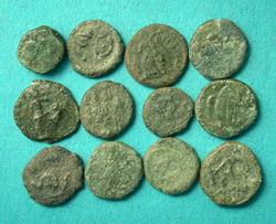 Late Roman Semi-cleaned issues, ca. 5th Cent AD, 12-Pack!